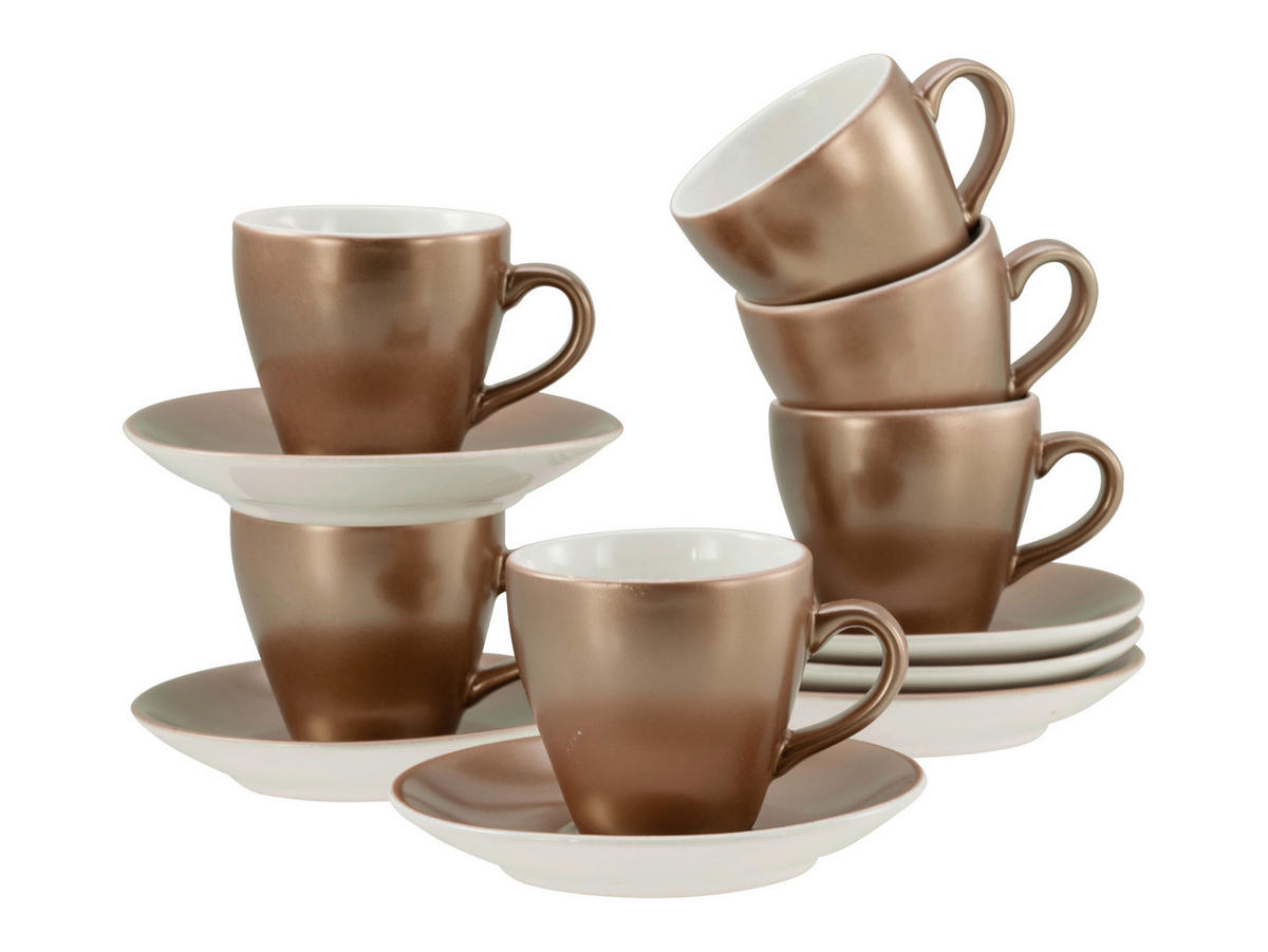 TASSENSET Golden Days Weiss 12-teilig  - Goldfarben/Weiß, Basics, Keramik - Creatable