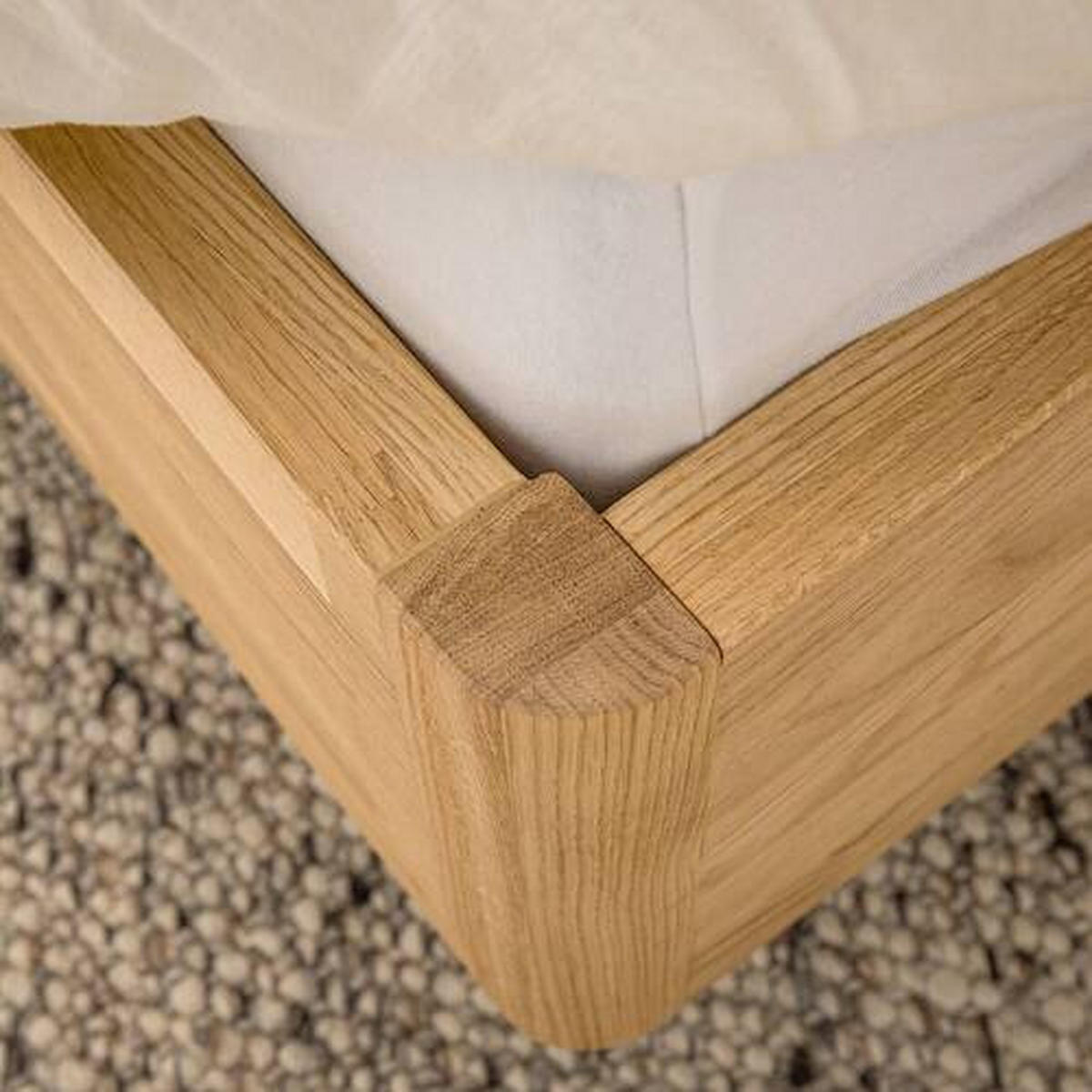 BETT 180/200 cm,  in Wildeiche, gepolstertes Kopfteil, Befestigungsmaterial,  - Wildeiche/Hellgrau, Natur, Holz (180/200cm) - home24