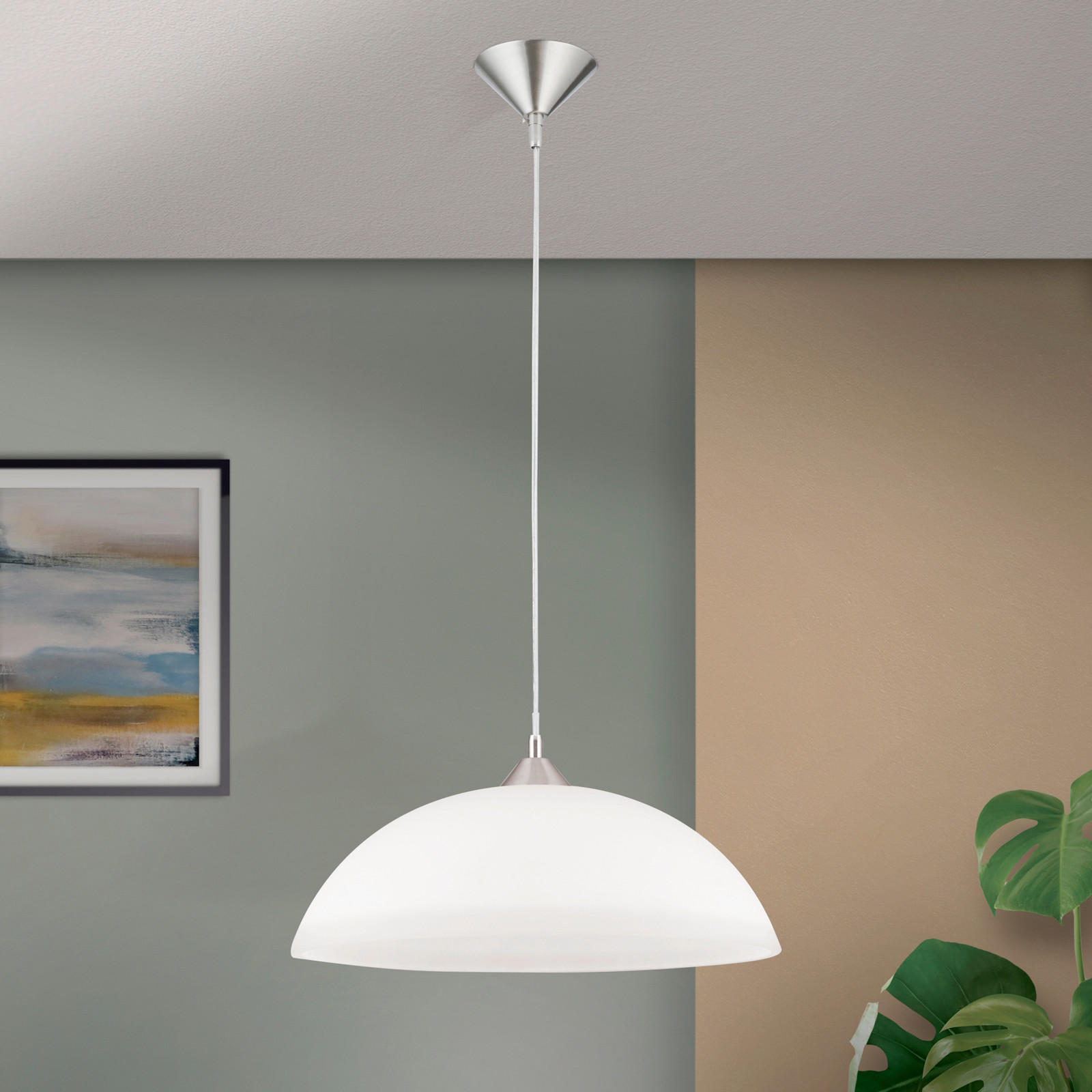 HÄNGELEUCHTE Grado 40/124,5 cm   - Silberfarben, KONVENTIONELL, Glas/Metall (40/124,5cm)