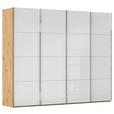SCHWEBETÜRENSCHRANK - Chromfarben/Weiß, Design, Glas/Holzwerkstoff (271/235/68cm) - Novel