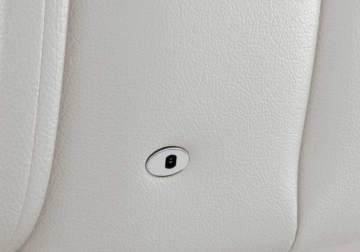 RELAXSESSEL in Leder Weiß  - Schwarz/Weiß, Basics, Leder/Metall (86/120/86cm) - Sit & More