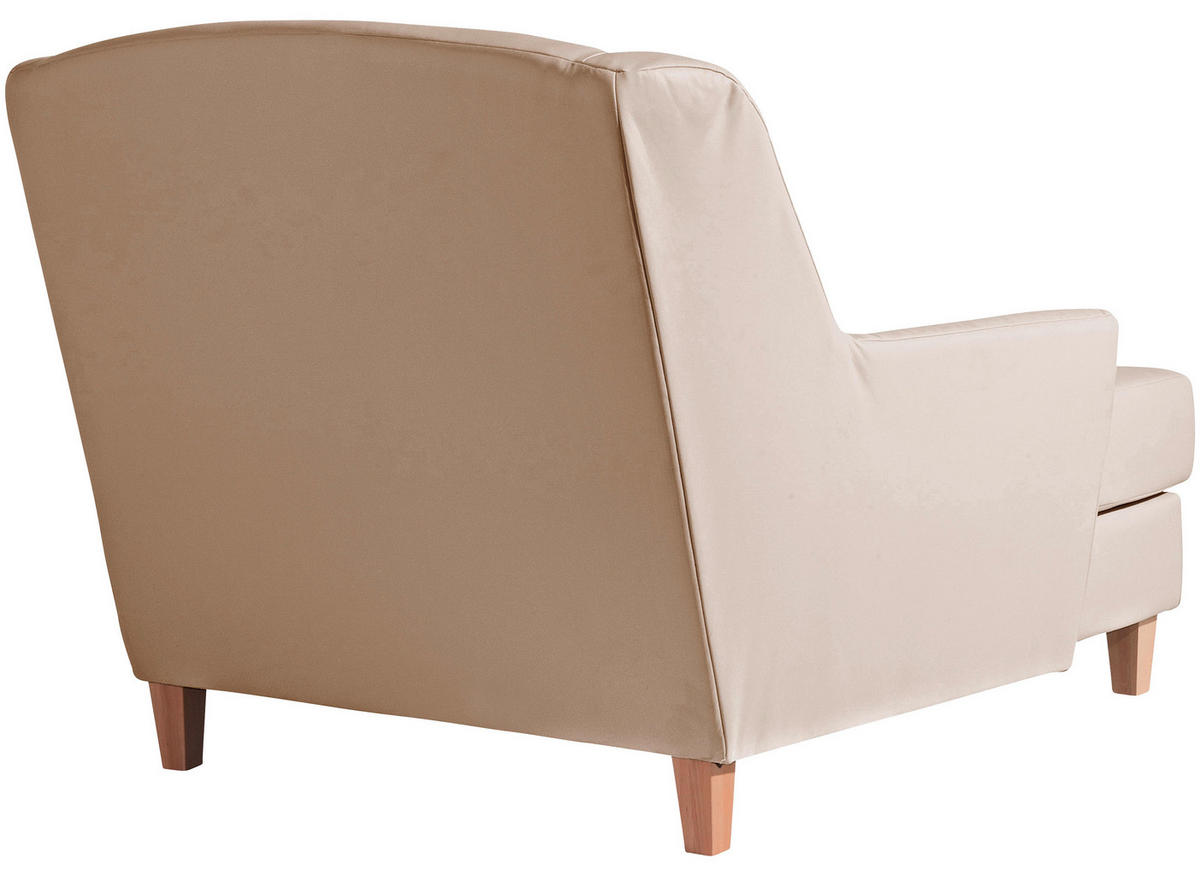 XXL-SESSEL in Lederlook Beige  - Beige/Naturfarben, Modern, Holz/Holzwerkstoff (136/107/142cm) - Max Winzer