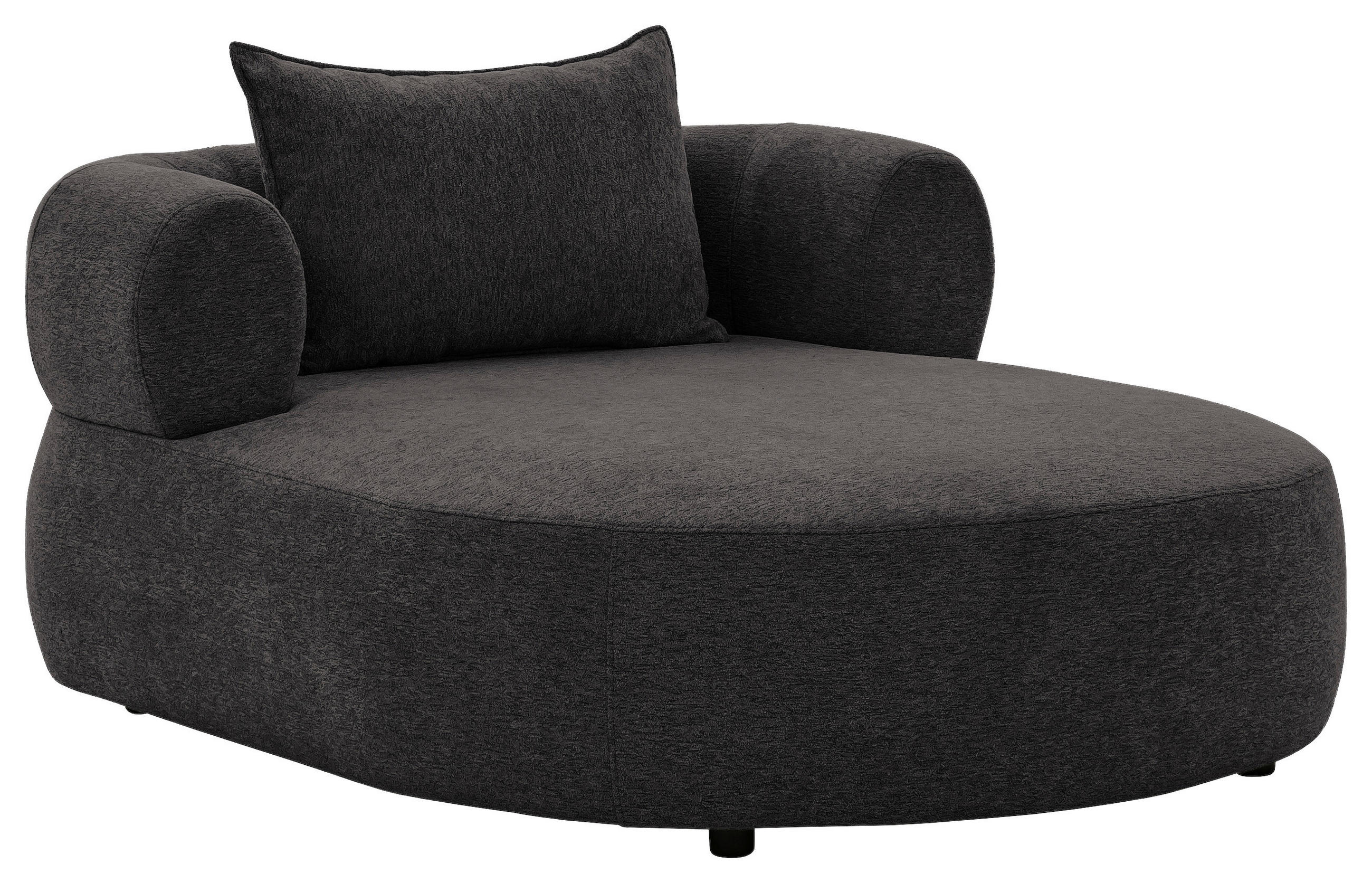 XXL-SESSEL Chenille Schwarz    - Schwarz, Design, Kunststoff/Textil (122/76/156cm) - Livetastic
