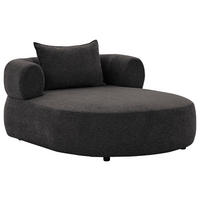 XXL-SESSEL Chenille Schwarz    - Schwarz, Design, Kunststoff/Textil (122/76/156cm) - Livetastic