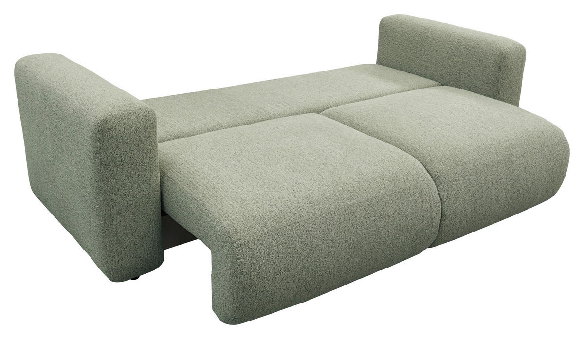 SCHLAFSOFA Flachgewebe Salbeigrün  inkl.  - Salbeigrün/Schwarz, MODERN, Kunststoff/Textil (248/94/109cm) - Carryhome