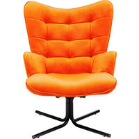 DESIGNSESSEL in Samt Orange, Schwarz  - Schwarz/Orange, Design, Textil/Metall (82/95/73cm) - Kare-Design