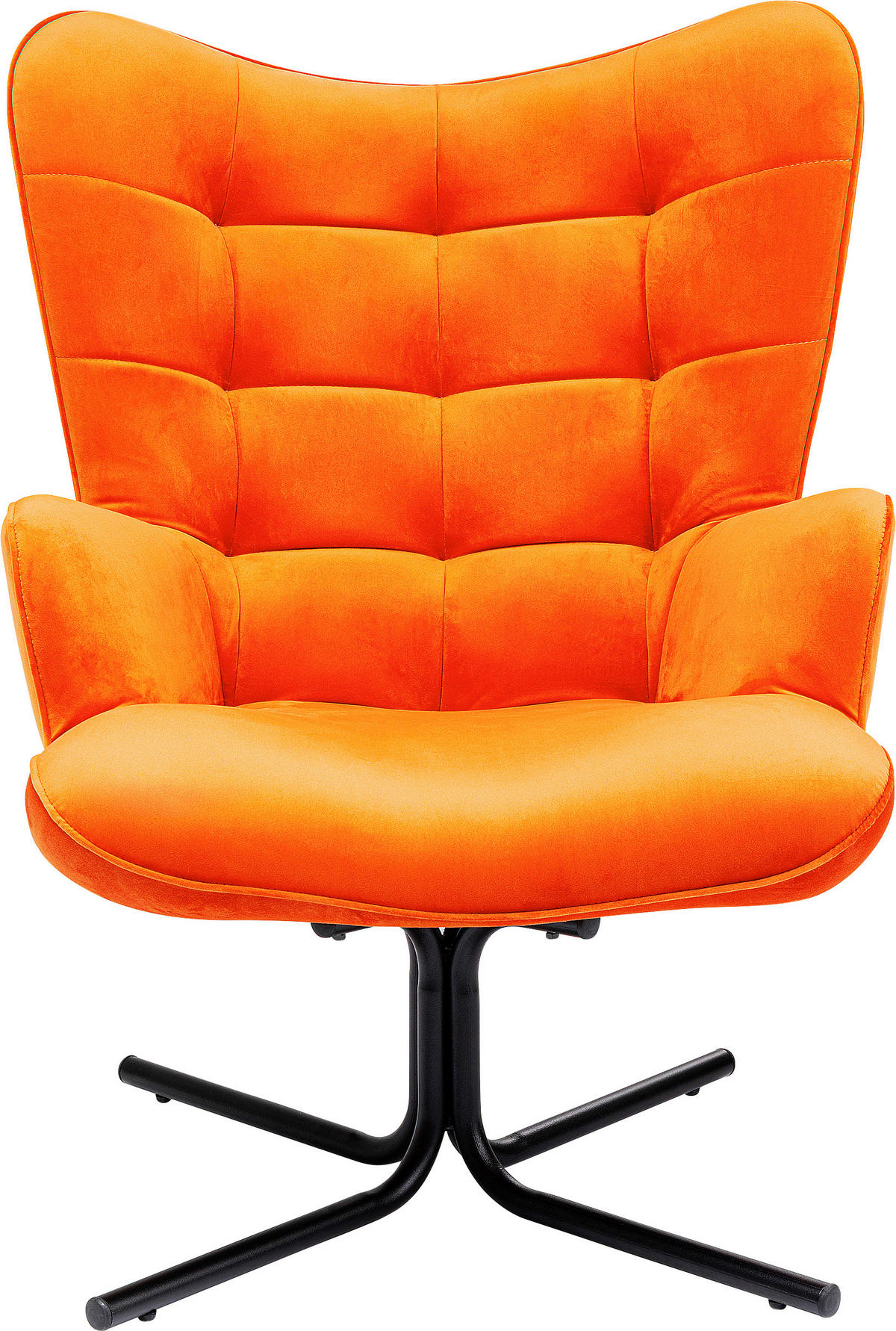 DESIGNSESSEL in Samt Orange, Schwarz  - Schwarz/Orange, Design, Textil/Metall (82/95/73cm) - Kare-Design