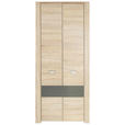  DREHTÜRENSCHRANK Anthrazit, Sonoma Eiche  - Eichefarben/Anthrazit, Basics, Holzwerkstoff (94/194/58cm) - Carryhome