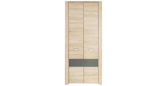  DREHTÜRENSCHRANK Anthrazit, Sonoma Eiche  - Eichefarben/Anthrazit, Basics, Holzwerkstoff (94/194/58cm) - Carryhome