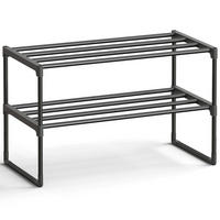 SCHUHREGAL Schwarz  - Schwarz, Basics, Kunststoff/Metall (68/36,8/30cm)