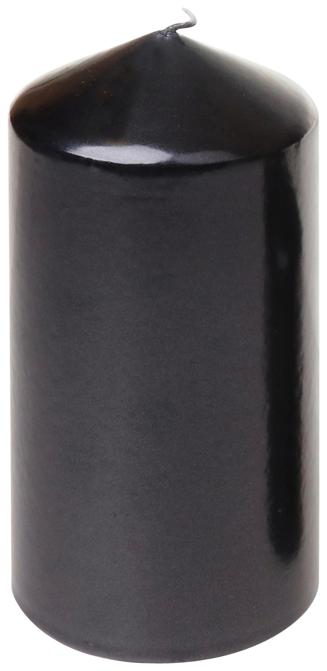 STUMPENKERZE  - Schwarz, KONVENTIONELL (7,7/15,0cm) - Steinhart
