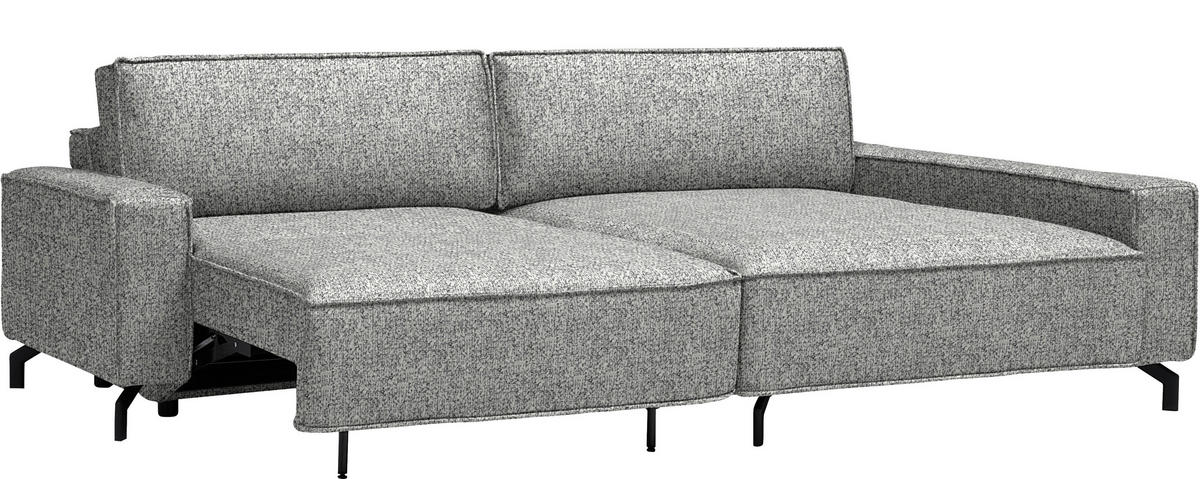ECKSOFA  in Mikrovelours Naturfarben  246/164 cm  - Schwarz/Naturfarben, Design, Textil (246/164cm) - Sedda