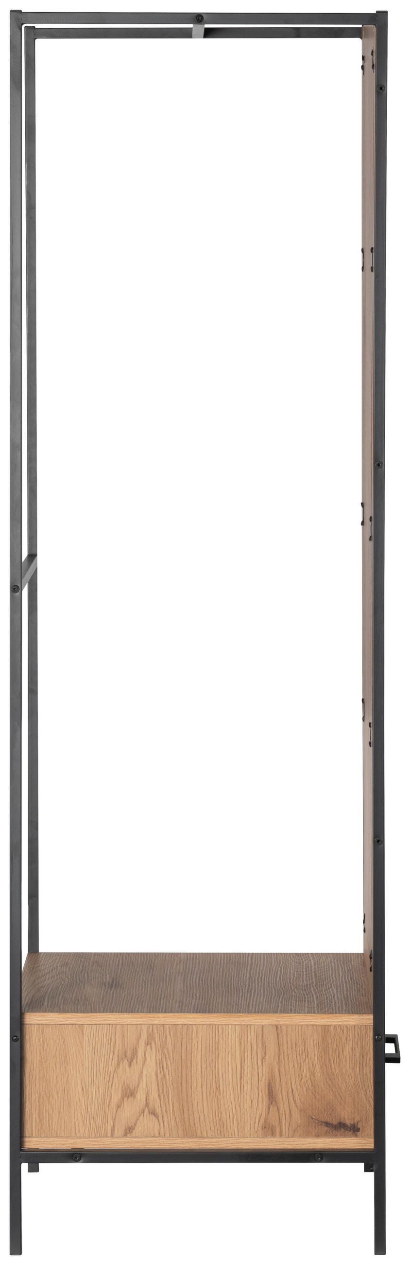 GARDEROBENSCHRANK  in 44,5/165/50 cm  - Schwarz/Naturfarben, Design, Glas/Holzwerkstoff (44,5/165/50cm) - MID.YOU