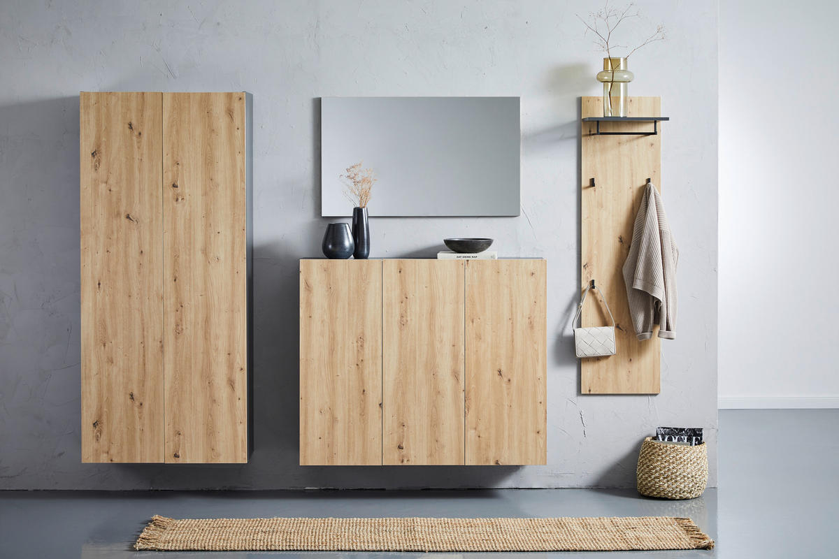 GARDEROBENSCHRANK 80/180/34 cm  - Anthrazit/Eiche Artisan, Design, Holzwerkstoff (80/180/34cm) - Hom`in