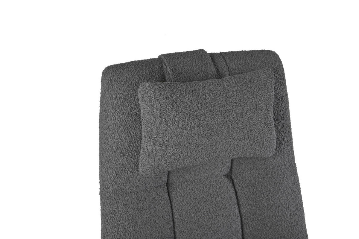 OTOČNÁ STOLIČKA, látka Teddy, tmavosivá - tmavosivá, Design, kov/textil (66/115-125/73cm) - Novel