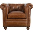 SESSEL in Echtleder Braun  - Braun, LIFESTYLE, Leder (84/79/77cm) - Landscape