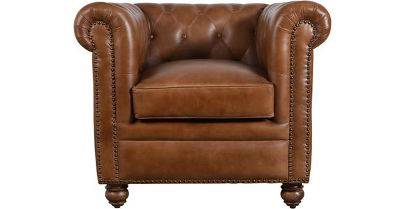 SESSEL in Echtleder Braun  - Braun, LIFESTYLE, Leder (84/79/77cm) - Landscape
