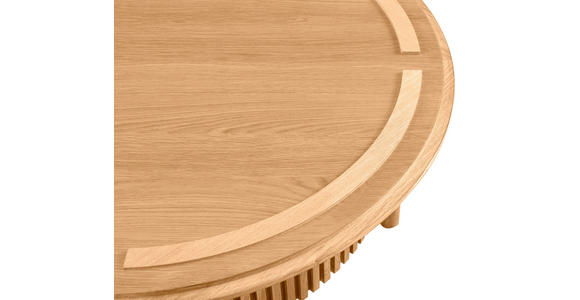 COUCHTISCH Eiche furniert, massiv 75/75/42 cm rund Naturfarben - Eichefarben/Naturfarben, Natur, Holz/Holzwerkstoff (75/75/42cm) - Waldwelt