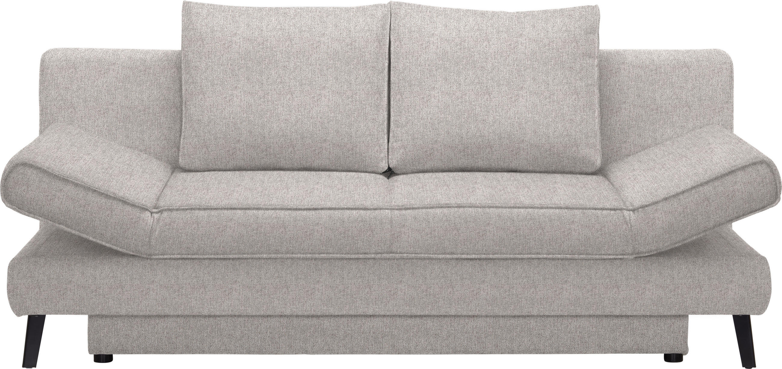 SCHLAFSOFA in Webstoff Hellgrau  - Hellgrau/Schwarz, Design, Textil/Metall (200/85/90cm) - Xora