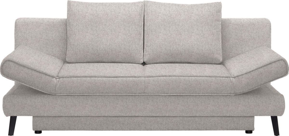 SCHLAFSOFA in Webstoff Hellgrau  - Hellgrau/Schwarz, Design, Textil/Metall (200/85/90cm) - Xora