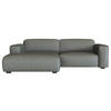 ECKSOFA Dunkelgrau Echtleder  - Dunkelgrau/Schwarz, Design, Leder/Holz (171/252cm) - Livetastic