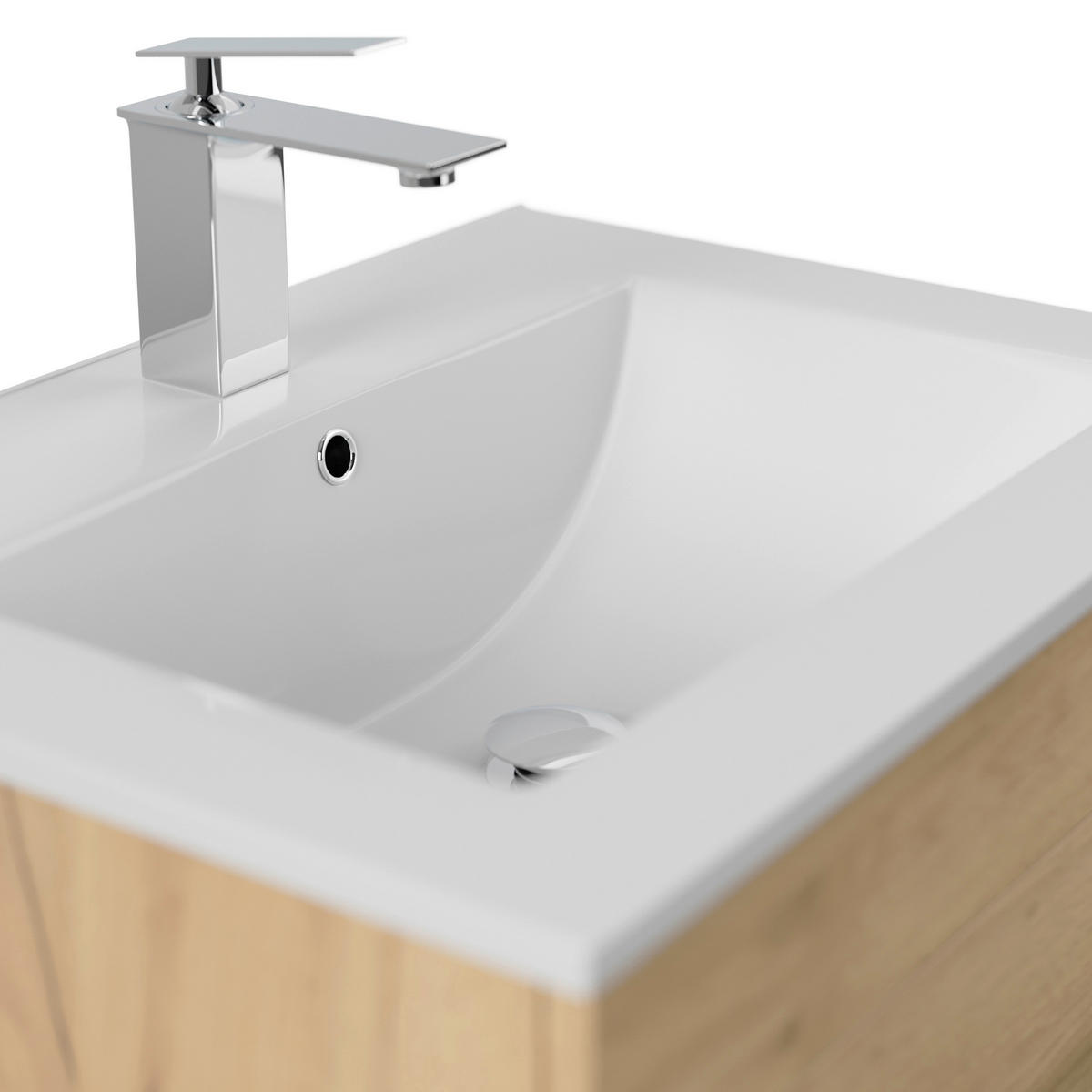 WASCHTISCHKOMBI 61,5 cm  - Eichefarben/Weiß, Basics, Keramik/Holzwerkstoff (61,5cm) - MID.YOU