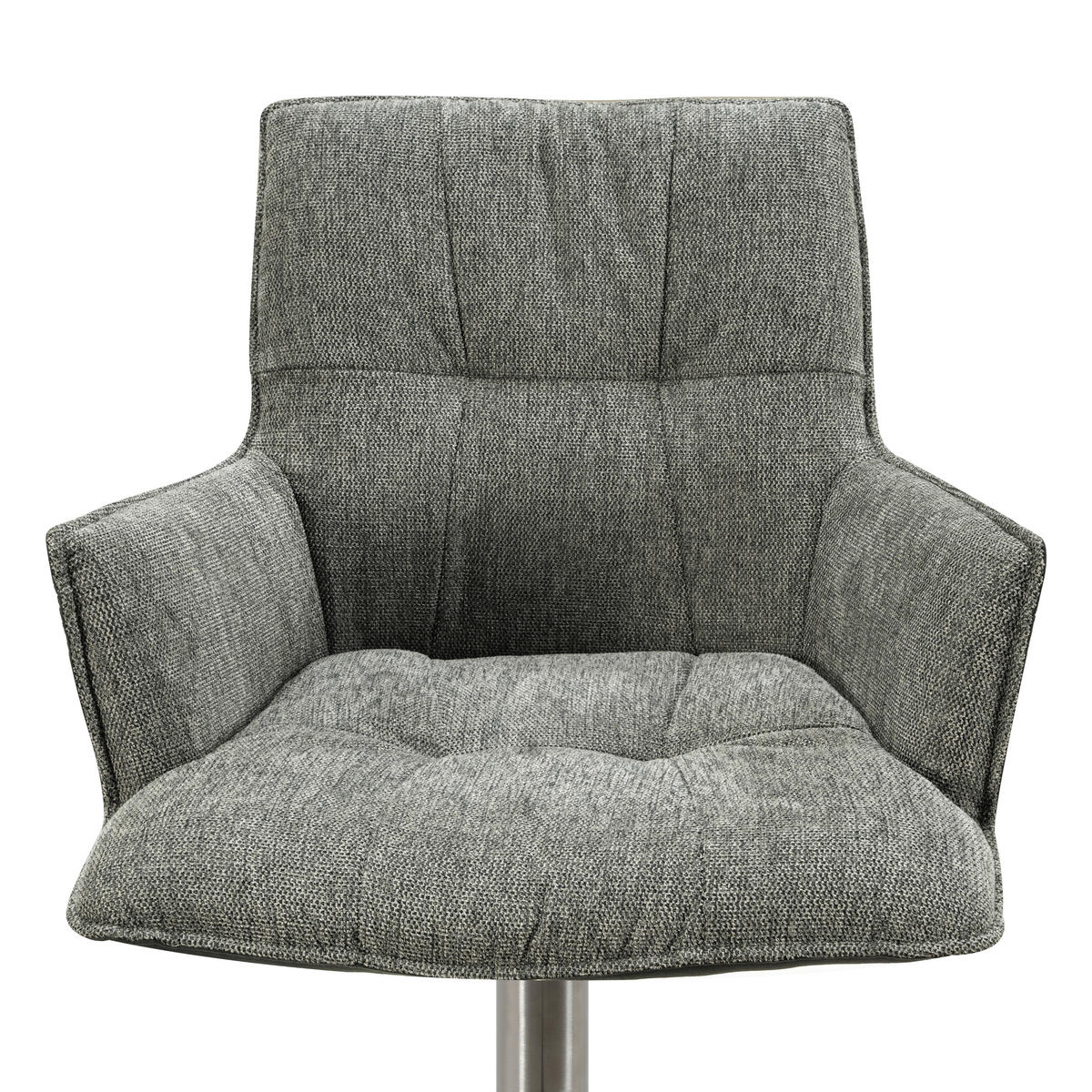 BARHOCKER in Metall, Textil Grau, Schwarz, Edelstahlfarben  - Chromfarben/Edelstahlfarben, Design, Textil/Metall (56/100/56cm) - Novel