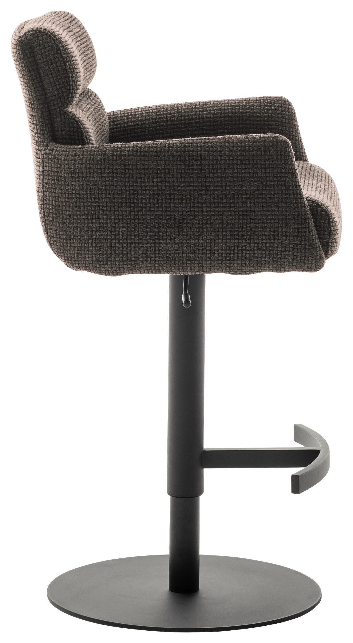 BARHOCKER in Metall, Textil Cappuccino  - Schwarz/Cappuccino, Design, Textil/Metall (54/84/52cm) - Dieter Knoll