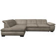 ECKSOFA Beige Flachgewebe  - Beige/Schwarz, Design, Textil/Metall (242/313cm) - Xora