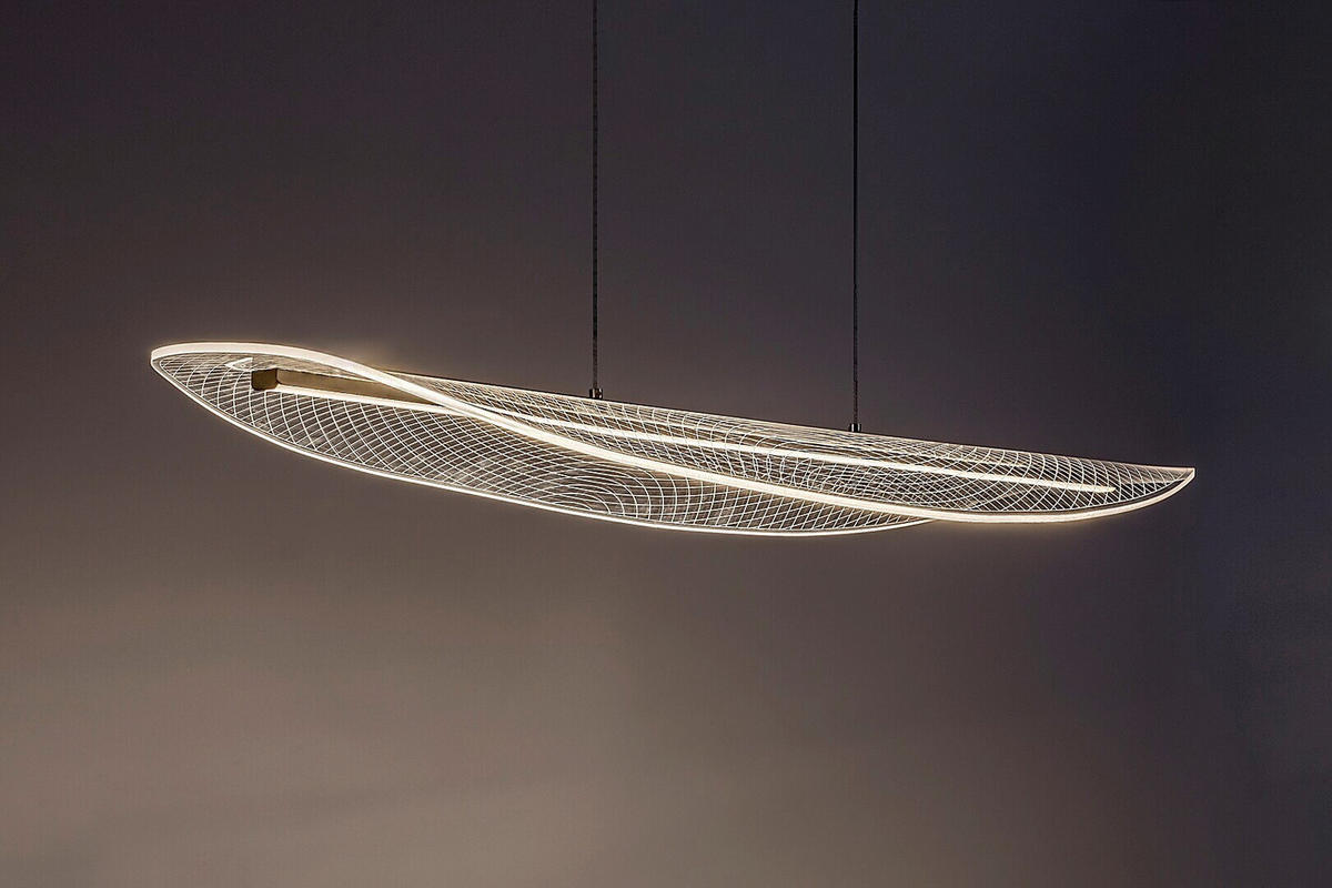 LED LUSTER    94/30/120 cm    - prozirna/zlatna, Dizajnerski, metal/plastika (94/30/120cm)