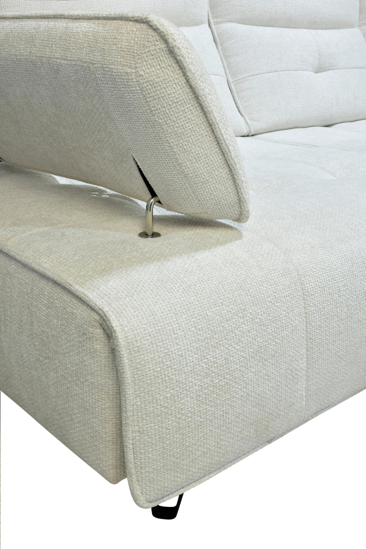 ECKSOFA Creme Chenille  - Creme/Schwarz, Design, Kunststoff/Textil (314/162cm) - Livetastic