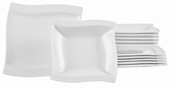 TAFELSERVICE Swing 12-teilig - Weiß, Basics, Keramik - Novel