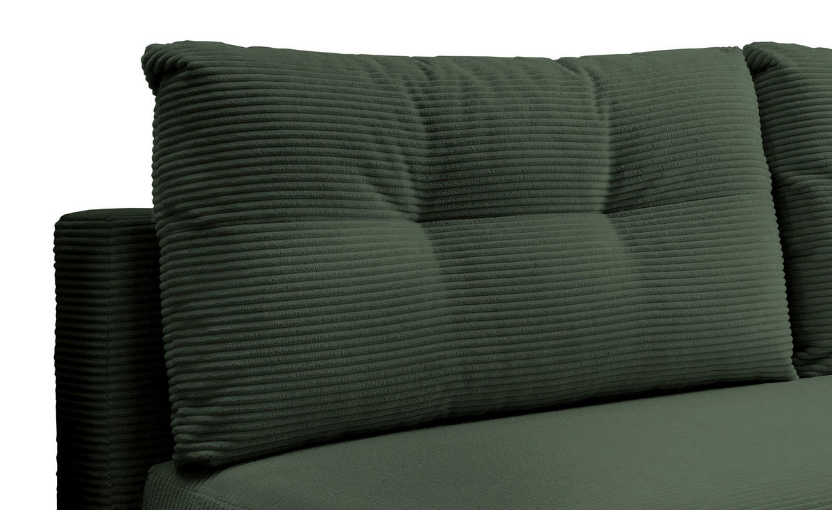 SCHLAFSOFA in Cord Grün  - Chromfarben/Grün, Modern, Textil/Metall (198/90/100cm) - Livetastic