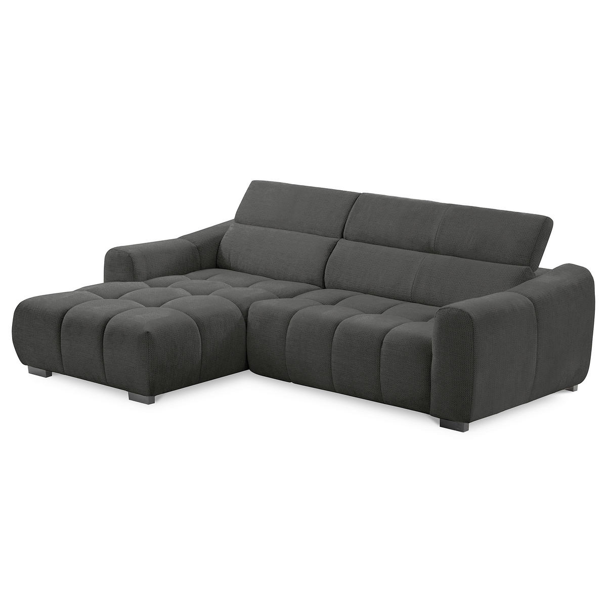 ECKSOFA  Webstoff Schwarz  - Schwarz, Design, Kunststoff/Textil (177/274cm) - Livetastic