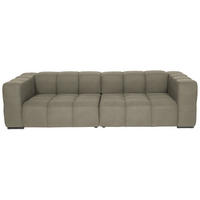 BIGSOFA  in Flachgewebe, Leinenoptik Beige  - Beige/Schwarz, Design, Textil/Metall (262/66/113cm) - Belluti