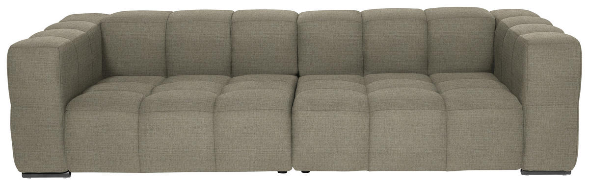 BIGSOFA  in Flachgewebe, Leinenoptik Beige  - Beige/Schwarz, Design, Textil/Metall (262/66/113cm) - Belluti