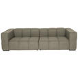 BIGSOFA  in Flachgewebe, Leinenoptik Beige  - Beige/Schwarz, Design, Textil/Metall (262/66/113cm) - Belluti