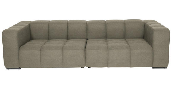 BIGSOFA  in Flachgewebe, Leinenoptik Beige  - Beige/Schwarz, Design, Textil/Metall (262/66/113cm) - Belluti