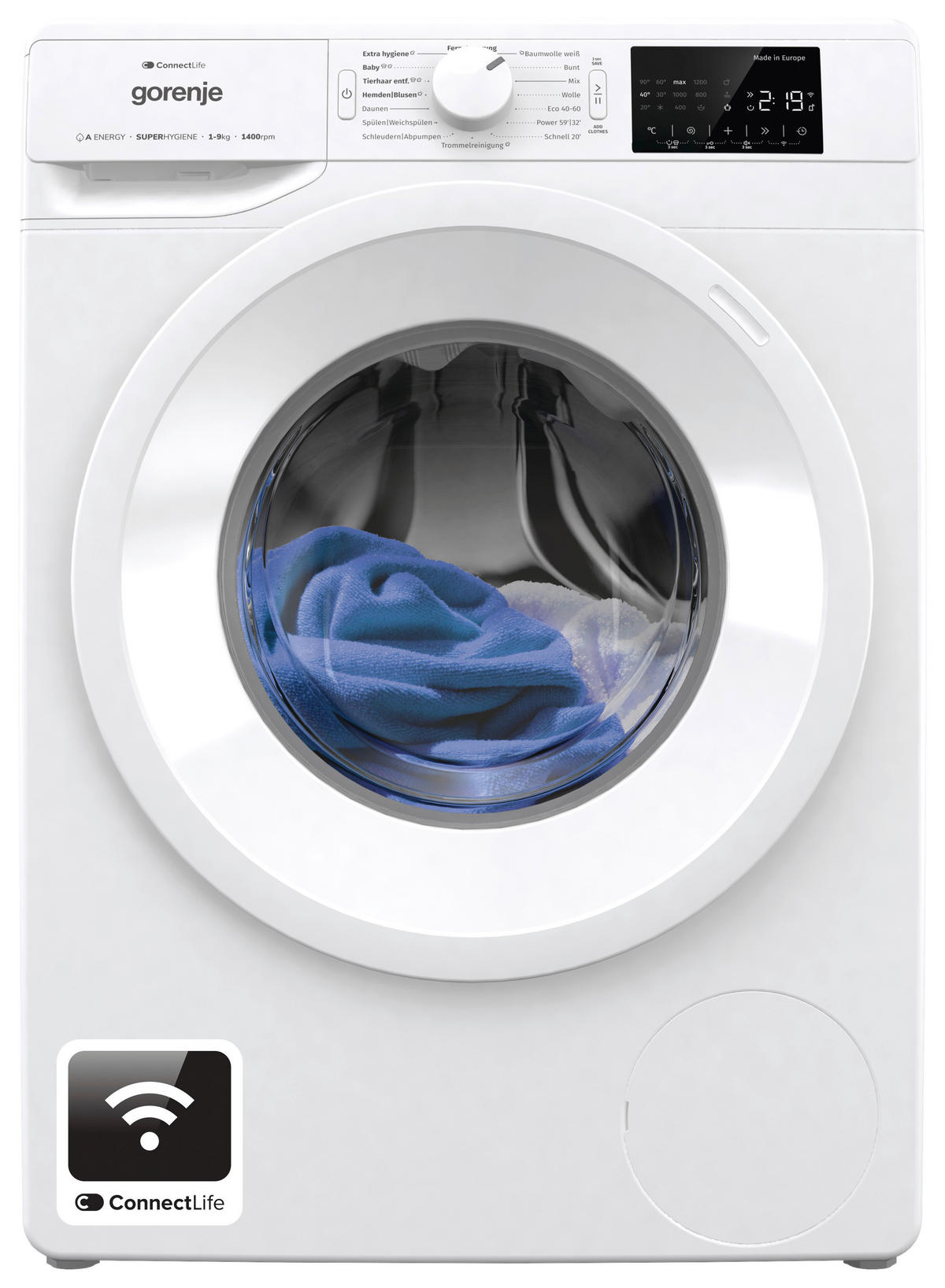 WASCHMASCHINE WPNEI94A1DTS   - Weiß, Basics, Glas/Kunststoff (60/85/54,5cm) - Gorenje