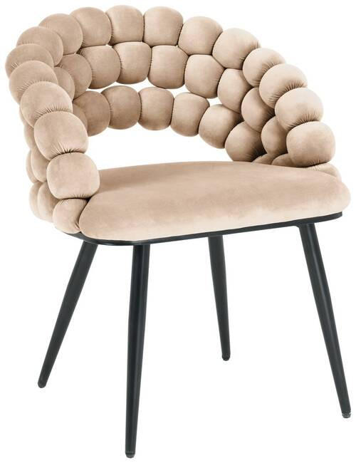 STOLICA S NASLONOM ZA RUKE crna, bež metal, tekstil - bež/crna, Design, metal/tekstil (58/80/62cm) - Novel