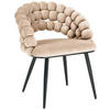 ARMLEHNSTUHL  in Eisen Samt  - Beige/Schwarz, Design, Textil/Metall (58/80/62cm) - Novel
