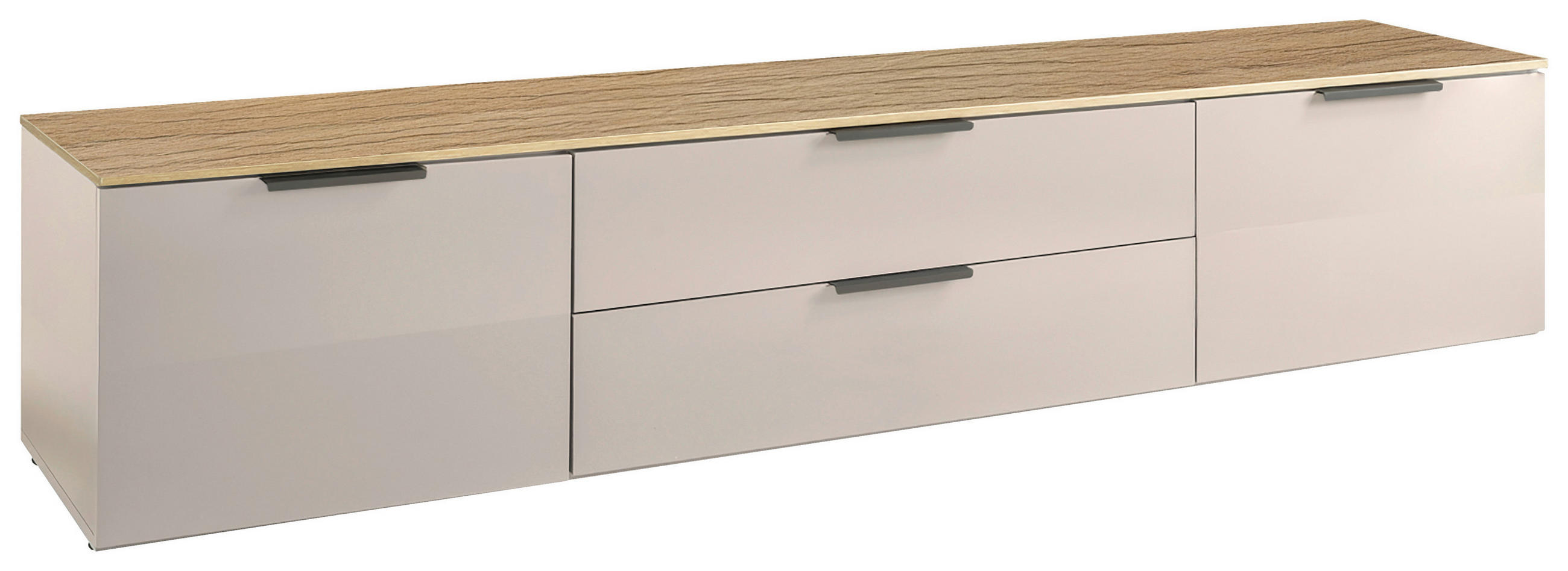 LOWBOARD  200/42,4/44,4 cm 2 Schublade(n) Beimöbel erhältlich, stehend  - Kaschmir/Eichefarben, Design, Holzwerkstoff/Kunststoff (200/42,4/44,4cm) - Carryhome