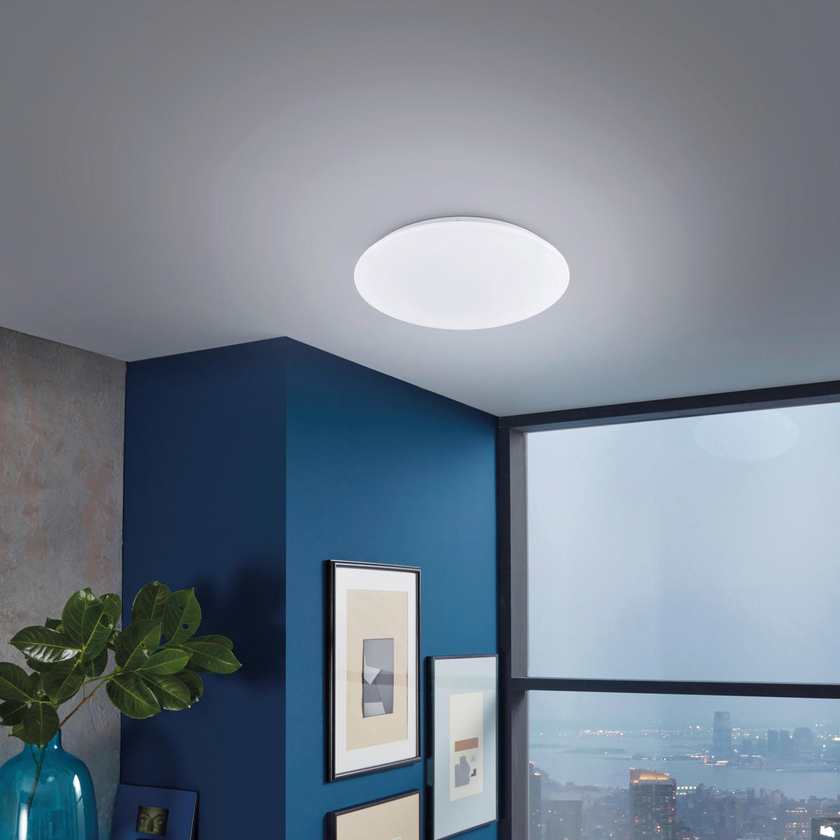 LED-DECKENLEUCHTE  39,5/8,5 cm    - Weiss Hochglanz/Weiss, Konventionell, Kunststoff (39,5/8,5cm) - Fischer & Honsel
