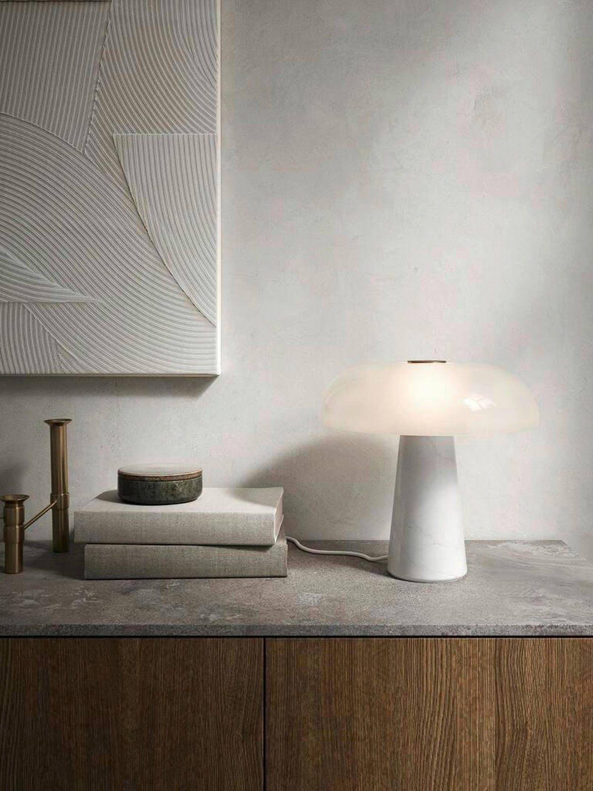 Tischleuchte aus Marmor in Gra 32/32 cm   - Grau, Design, Stein (32/32cm) - Nordlux
