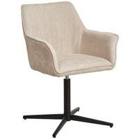 ARMLEHNSTUHL  in Eisen Leinenoptik  - Beige/Schwarz, KONVENTIONELL, Holz/Textil (60/86.5/61cm) - MID.YOU
