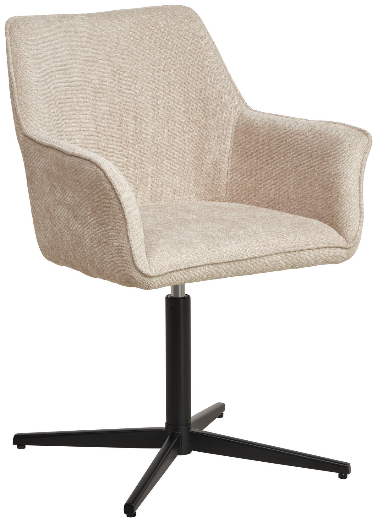 ARMLEHNSTUHL  in Eisen Leinenoptik  - Beige/Schwarz, KONVENTIONELL, Holz/Textil (60/86.5/61cm) - MID.YOU