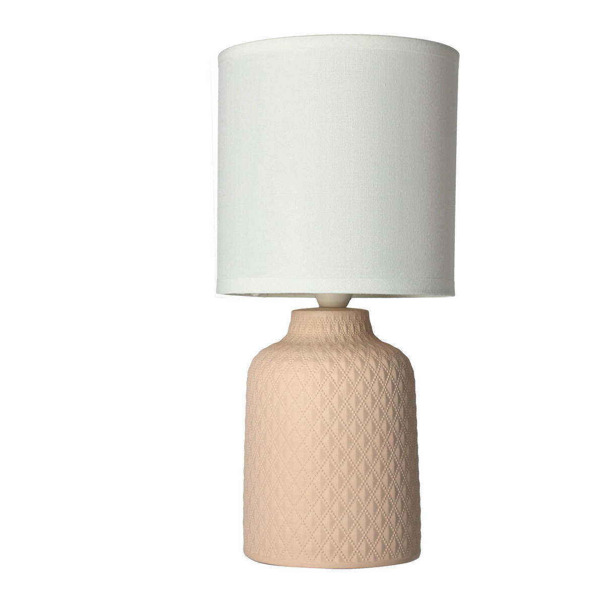 BORDSLAMPA 15/15/32 cm   - vit/beige, Klassisk, textil/plast (15/15/32cm)