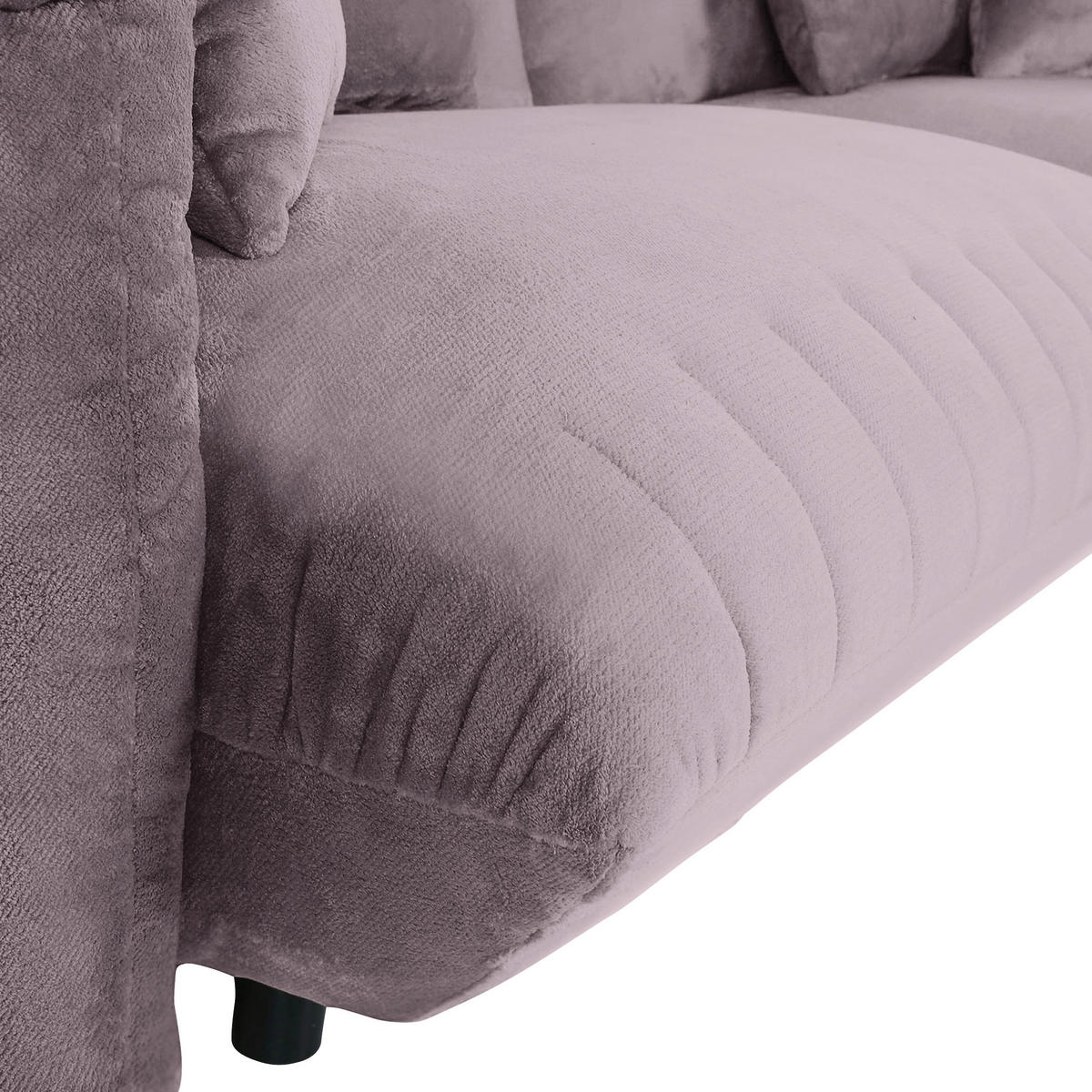 HÖRNSOFFA i plysch grå  - svart/grå, Klassisk, textil/plast (270/170cm) - MID.YOU