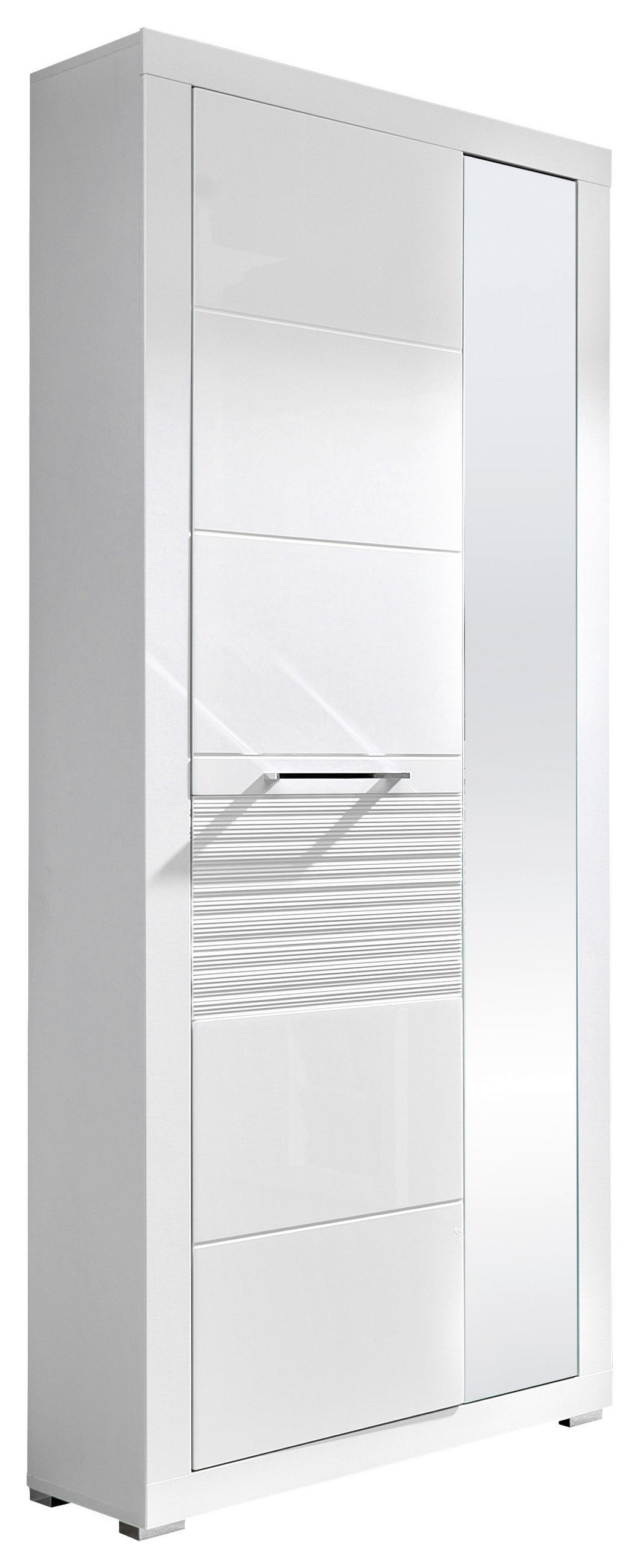 ELŐSZOBASZEKRÉNY 72/201/37 cm  - krómszínű/fehér, Design, faalapú anyag/fém (72/201/37cm) - Xora