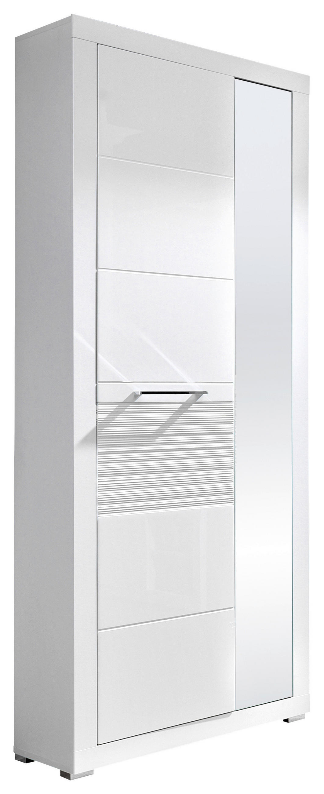 GARDEROBENSCHRANK  in 72/201/37 cm  - Chromfarben/Weiß, Design, Holzwerkstoff/Metall (72/201/37cm) - MID.YOU
